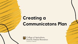 Creating a Communications Plan [upl. by Attenrev]