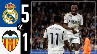 Real Madrid 51 Valencia  HIGHLIGHTS  LaLiga 202324 [upl. by Ahsurej]