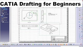 CATIA Drafting  Drawing Tutorial for Beginners  1 [upl. by Akilak]