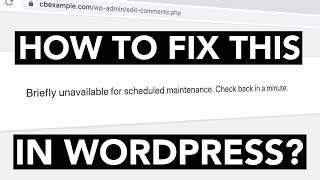 How To Fix quotBriefly Unavailable for Scheduled Maintenance Check Back in a Minutequot [upl. by Garrison]