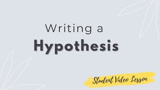 How To Write a Hypothesis [upl. by Louie41]