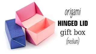 Origami Hinged Gift Box Tutorial  Paper Kawaii [upl. by Yendahc]