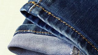 How to Shorten Jeans with Original Hem [upl. by Katya944]