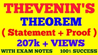 THEVENINS THEOREM  STATEMENT AND PROOF OF THEVENINS THEOREM  WITH EXAM NOTES [upl. by Horowitz]