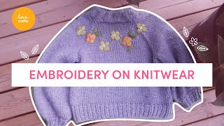 Embroidery on Knitwear  Community tutorials withme [upl. by Hairom837]