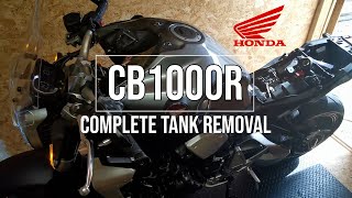 HONDA CB1000R Complete Fuel Tank Removal  Neo Cafe [upl. by Spratt535]