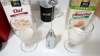 Oat Milk vs Almond Milk part 2 Frothing Test [upl. by Ojillib]