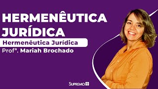 Hermenêutica Jurídica  Profª Mariah Brochado [upl. by Goth]