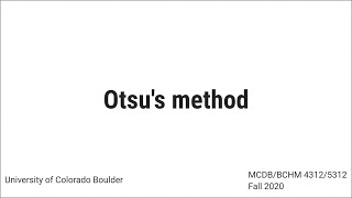 Otsus Method [upl. by Vories649]