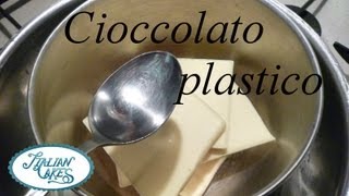 CIOCCOLATO PLASTICO RICETTA Plastic chocolate recipe by ItalianCakes [upl. by Beera]