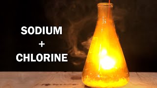 Making table salt using sodium metal and chlorine gas [upl. by Merrill]