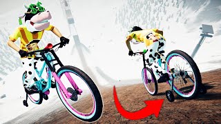 I WENT BIKING WITH TRAINING WHEELS Descenders [upl. by Ailemor628]