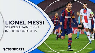 Lionel Messi PK Goal vs PSG in the Round of 16  UCL on CBS Sports Shorts [upl. by Humphrey]