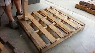 Pallet Recycling With A Drill Powered Dismantling Tool [upl. by Einreb]