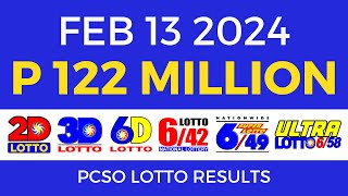 Lotto Result February 13 2024 9pm PCSO [upl. by Eelreveb]