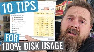 100 Disk Usage 10 Tips for Windows 10 [upl. by Tenn]