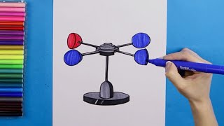 How to draw Anemometer [upl. by Einaoj]