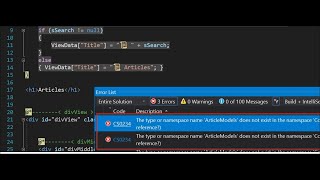 ✅ Error The type or namespace name Models does not exist in the namespace Models Asp Core View c [upl. by Akenom381]