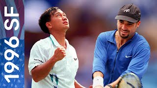 No 2 seed Michael Chang vs No 6 seed Andre Agassi  US Open 1996 Semifinal [upl. by Imoyn455]