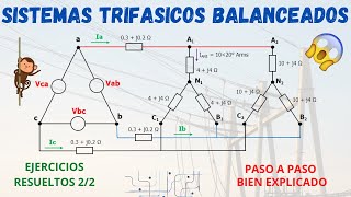 SISTEMAS TRIFASICOS BALANCEADOS ⫸ESTRELLA Y TRIANGULO DELTA💥1 EJERCICIO DIFICIL con SOLUCION FACIL [upl. by Tak]