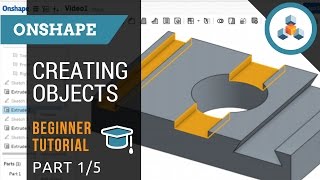 Beginner Tutorial 15  Onshape 3D CAD  Creating Sketches and Objects [upl. by Akinorev]