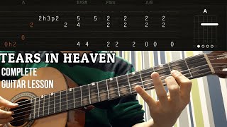 TEARS IN HEAVEN  Eric Clapton  Complete Guitar Lesson TABS [upl. by Marline822]