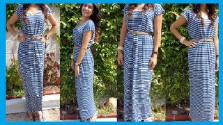 Fashion DIY How to make Easy Maxi Dress long Dress DamaV425 [upl. by Nnairol]