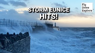 RED WARNING  Storm Eunice Batters Porthcawl South Wales [upl. by Eelsnia]