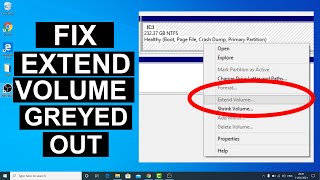 Fix Extend Volume Option Greyed Out In Windows 10  Extend C Drive [upl. by Liagaba66]