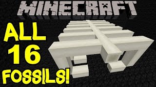 Minecraft 110 All Fossils How To Spawn Using Structure Blocks  Showcase Tutorial [upl. by Marline]