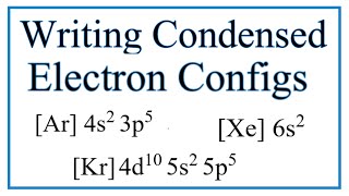 Writing CondensedAbbreviated Electron Configurations [upl. by Karab]