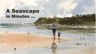 A Seascape in Minutes  Watercolor Tutorial  Demo [upl. by Nedla]