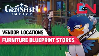 Genshin Impact Furniture Blueprint Stores Vendor Locations [upl. by Eelamme]