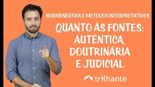 Hermenêutica e Métodos Interpretativos  Quanto às Fontes [upl. by Aleak]