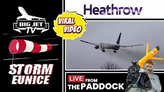 LIVE Storm Eunice at London Heathrow Airport [upl. by Kuebbing]