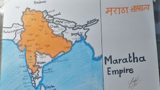 How to draw Maratha Empire map easy SAAD [upl. by Lenod593]