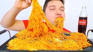 EXTREMELY CHEESY SUPER SPICY FIRE RAMEN NOODLES • Mukbang amp Recipe [upl. by Bradley]