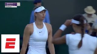 Maria Sharapova upset at Wimbledon 2018 highlights analysis pressers  ESPN [upl. by Cruce]