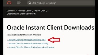 ORACLE Instant client installation for Windows 10 x64 [upl. by Adnohsal811]