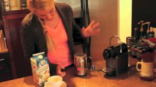 Nespresso Aeroccino Plus Frother Review Frothing Almond Milk [upl. by Lunetta834]