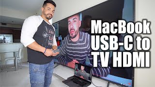 How to Connect Macbook AirPro USB C to HDMI TV or Monitor [upl. by Alana781]