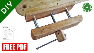 Wooden Bench Vise making  free PDF plan  DIY [upl. by Annoyik]